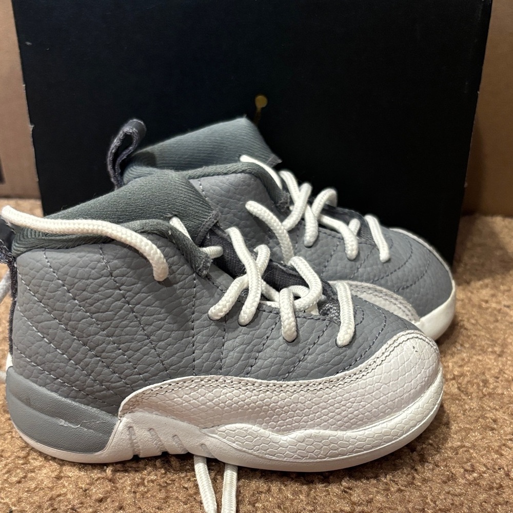Jordan Kids Gray and White Sneakers